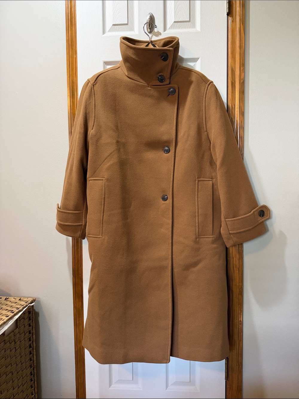 H&M Tan Trench-Style Wool Blend Coat